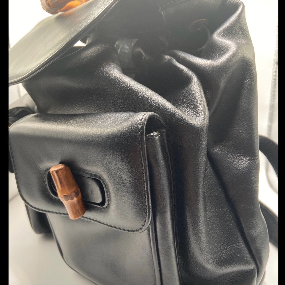 Gucci Leather Backpack with Bamboo Accents - Picture 2 of 2